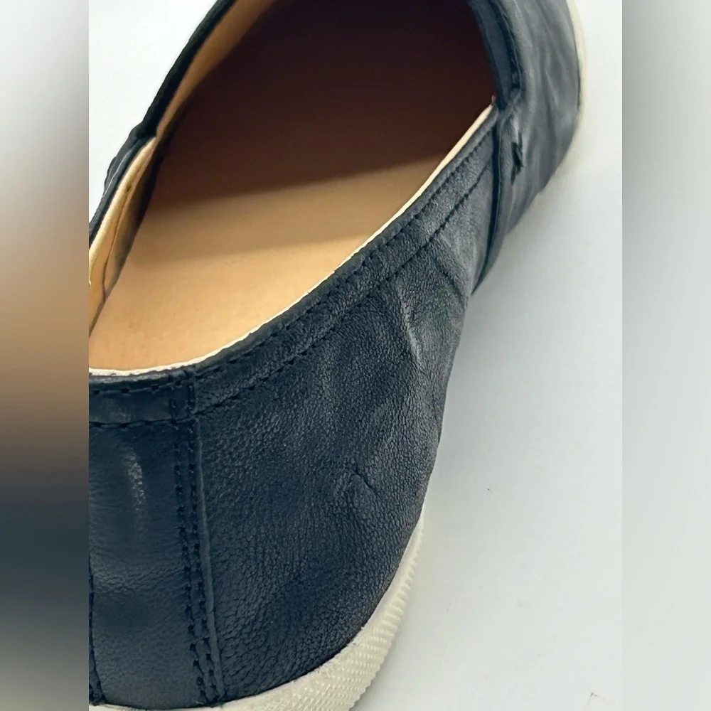 Frye Black Leather Slip-On Flats Size 8.5 | Classic Everyday Comfort Shoes NWB